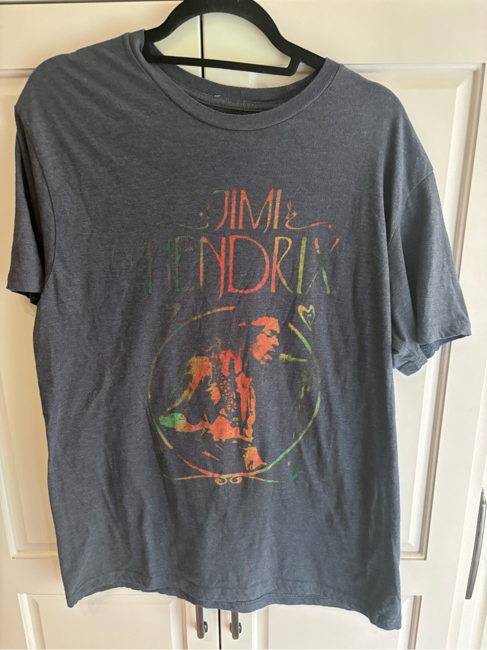 Jimi Hendrix Graphic Tee - Charcoal Gray Vintage Style large